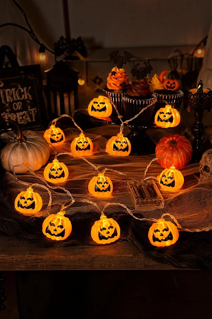 Halloween Cadılar Bayramı Işıklı Led Balkabağı 12 li - 4