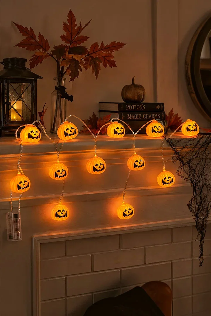 Halloween Cadılar Bayramı Işıklı Led Balkabağı 12 li - 1