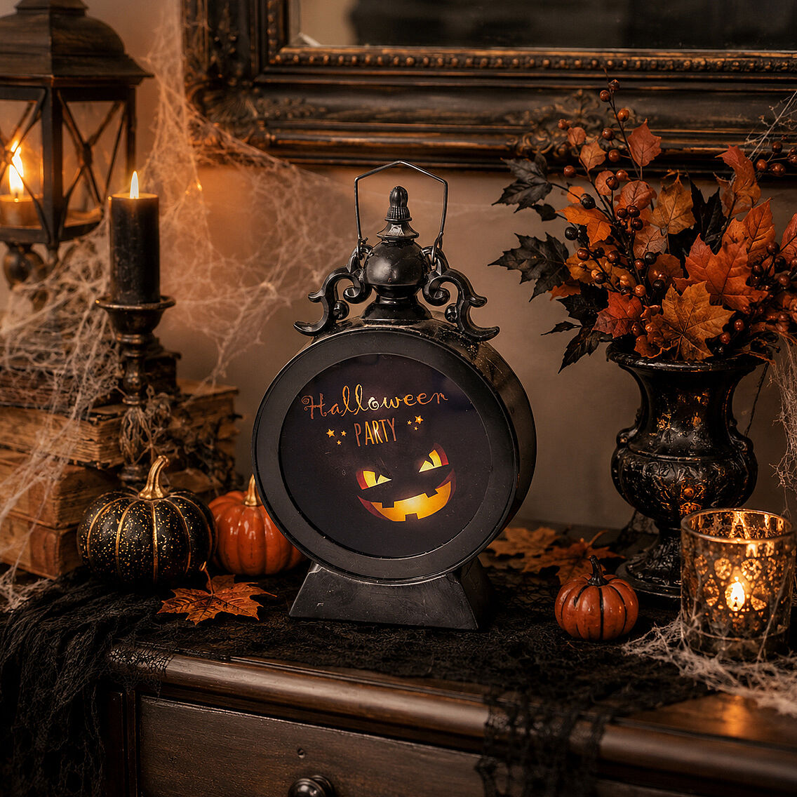 Beysüs Halloween Cadılar Bayramı Işıklı Masa Süsü Gizemli Bal Kabağı - 3