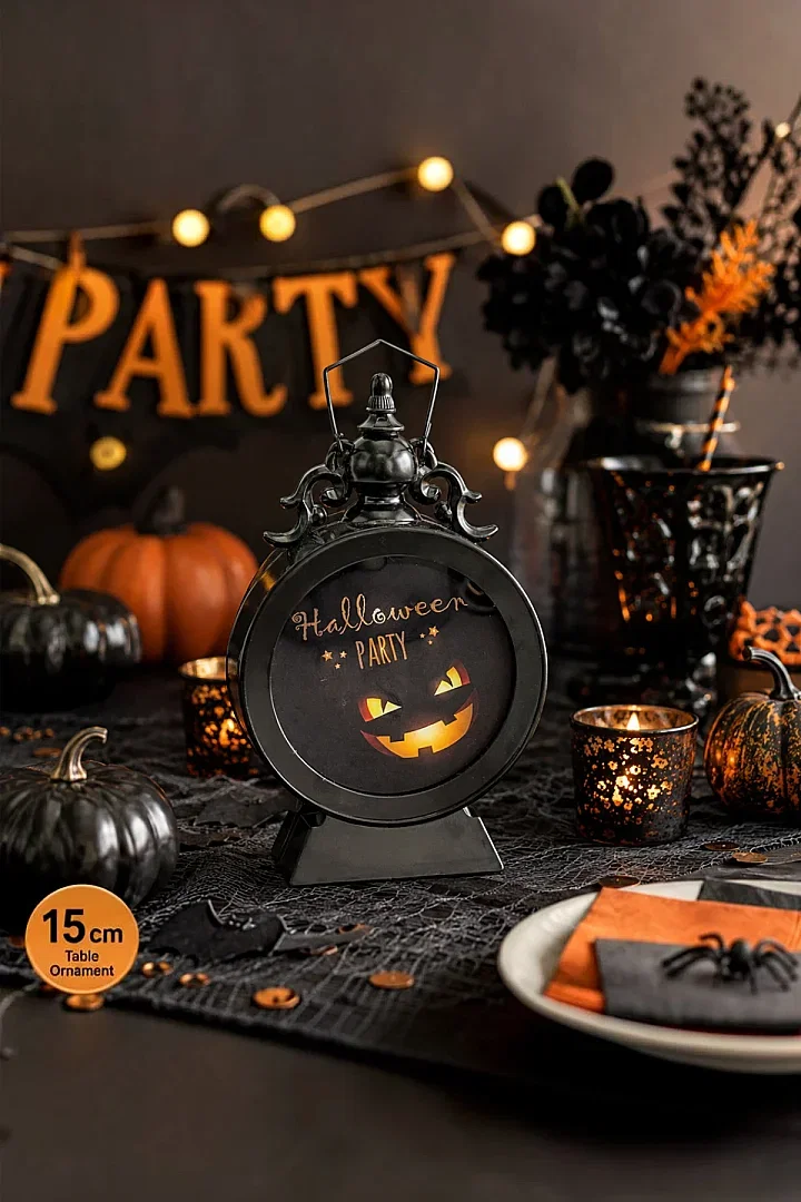 Halloween Cadılar Bayramı Işıklı Masa Süsü Gizemli Bal Kabağı - 3