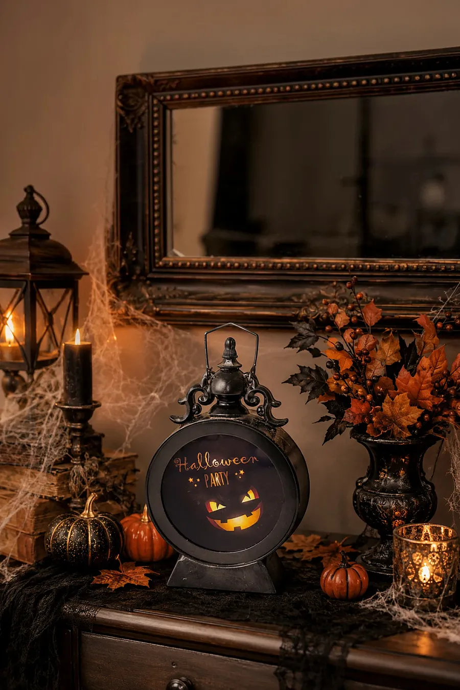 Halloween Cadılar Bayramı Işıklı Masa Süsü Gizemli Bal Kabağı - 2
