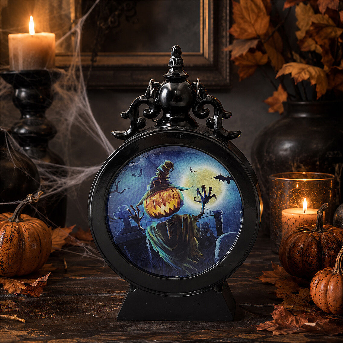 Beysüs Halloween Cadılar Bayramı Işıklı Masa Süsü Yarasa Turuncu Bal Kabağı - 3