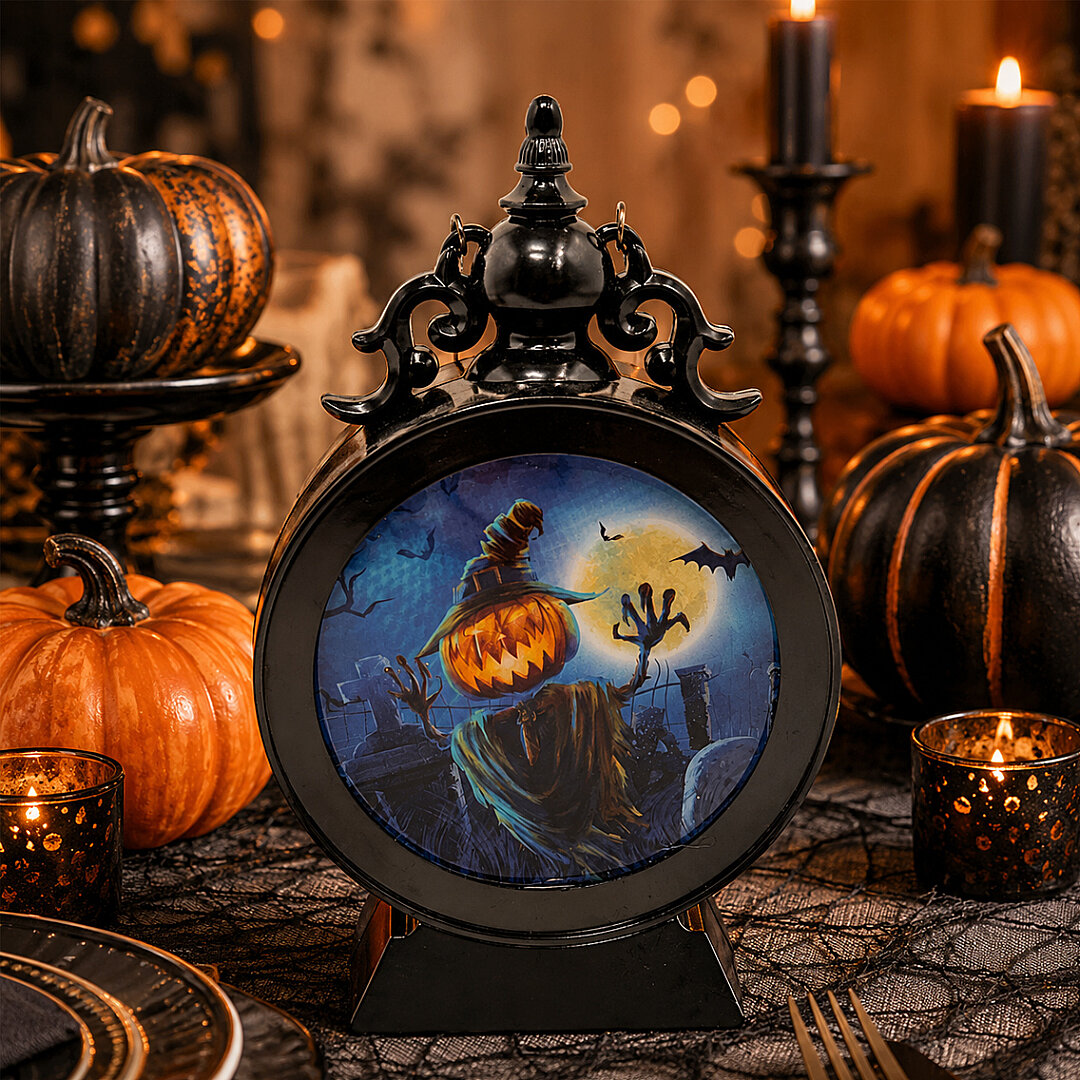 Beysüs Halloween Cadılar Bayramı Işıklı Masa Süsü Yarasa Turuncu Bal Kabağı - 4