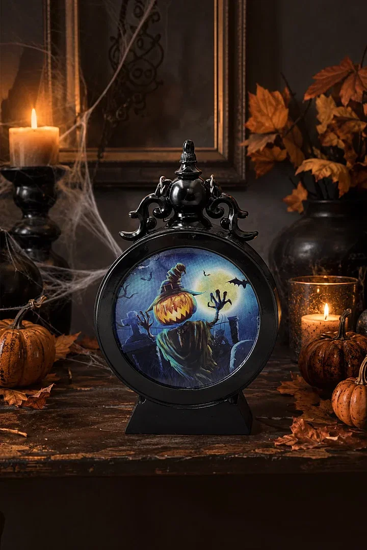 Halloween Cadılar Bayramı Işıklı Masa Süsü Yarasa Turuncu Bal Kabağı - 4