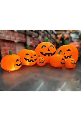 Beysüs Halloween Cadılar Bayramı Işıklı Şişme Kabak Ailesi - 1