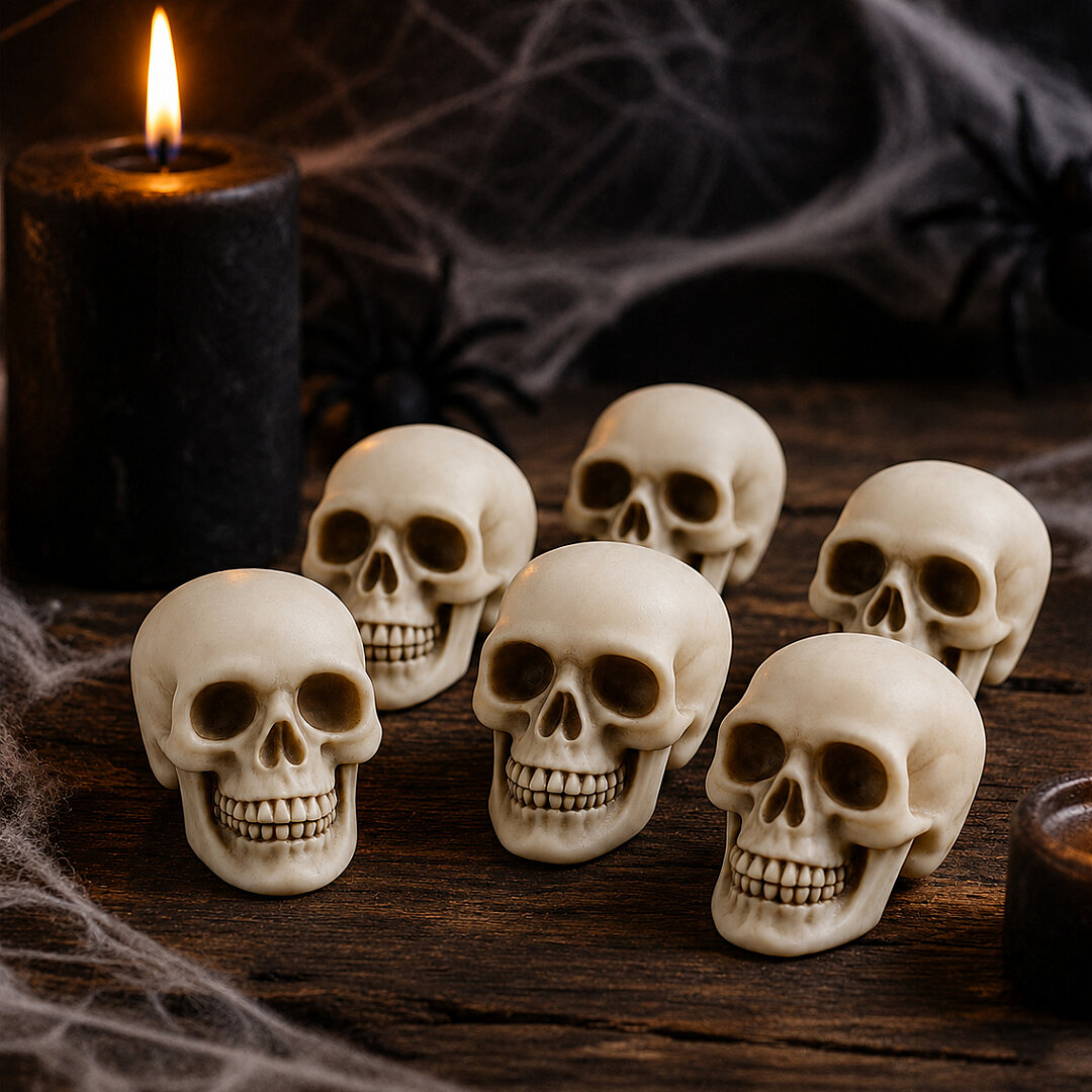 Beysüs Halloween Cadılar Bayramı Kuru Kafa 6 lı Beyaz - 3
