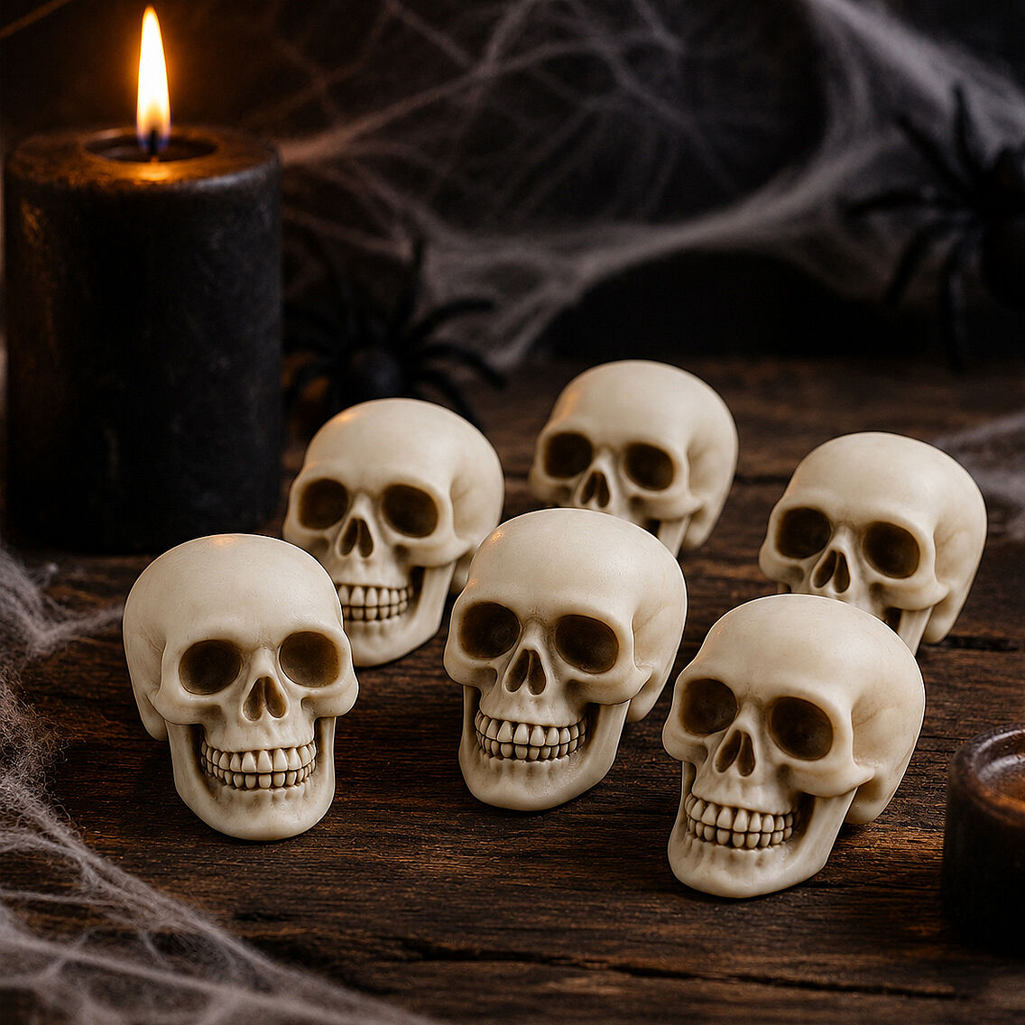 Beysüs Halloween Cadılar Bayramı Kuru Kafa 6 lı Beyaz - 3