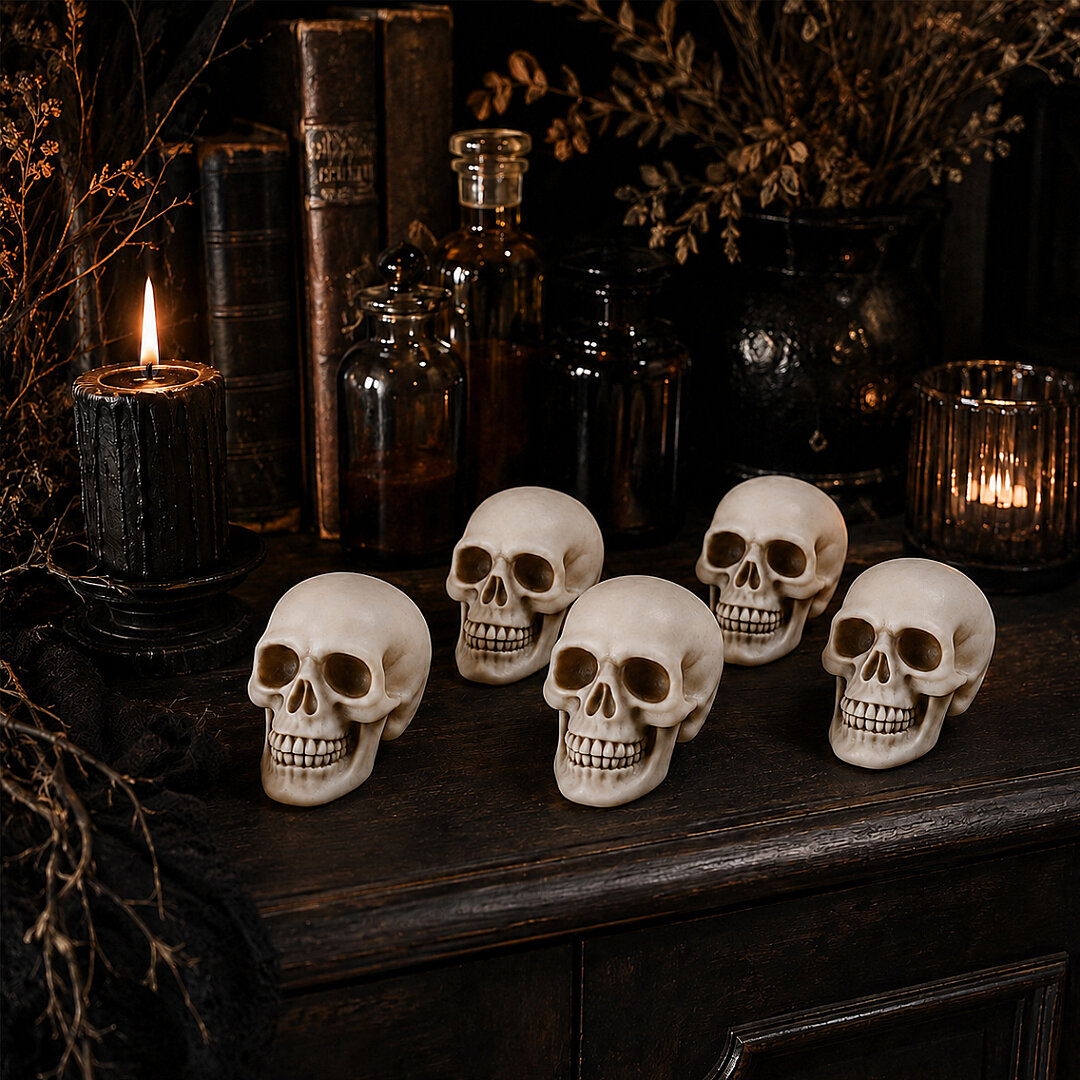 Beysüs Halloween Cadılar Bayramı Kuru Kafa 6 lı Beyaz - 4