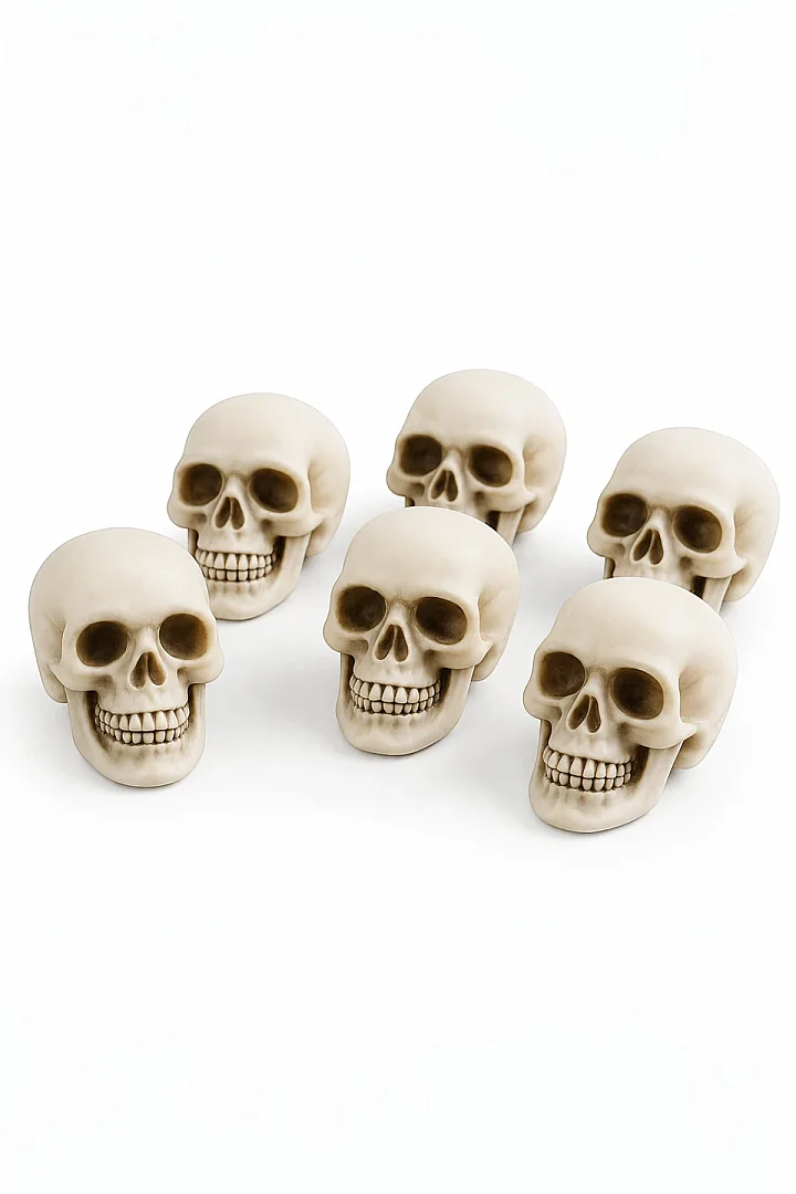 Halloween Cadılar Bayramı Kuru Kafa 6 lı Beyaz - 2