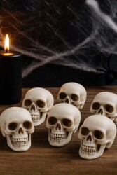 Beysüs Halloween Cadılar Bayramı Kuru Kafa 6 lı Beyaz - 5