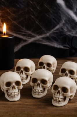 Beysüs Halloween Cadılar Bayramı Kuru Kafa 6 lı Beyaz - 5
