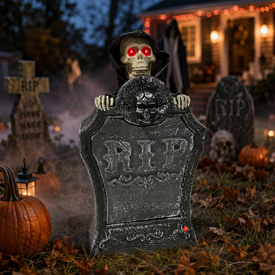 Beysüs Halloween Cadılar Bayramı Mezar Taşı Hareket Sensörlü Işıklı - 1