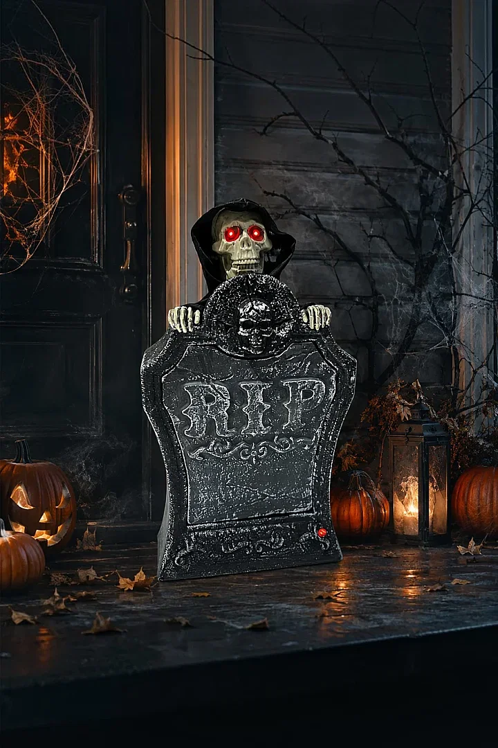 Halloween Cadılar Bayramı Mezar Taşı Hareket Sensörlü Işıklı - 2