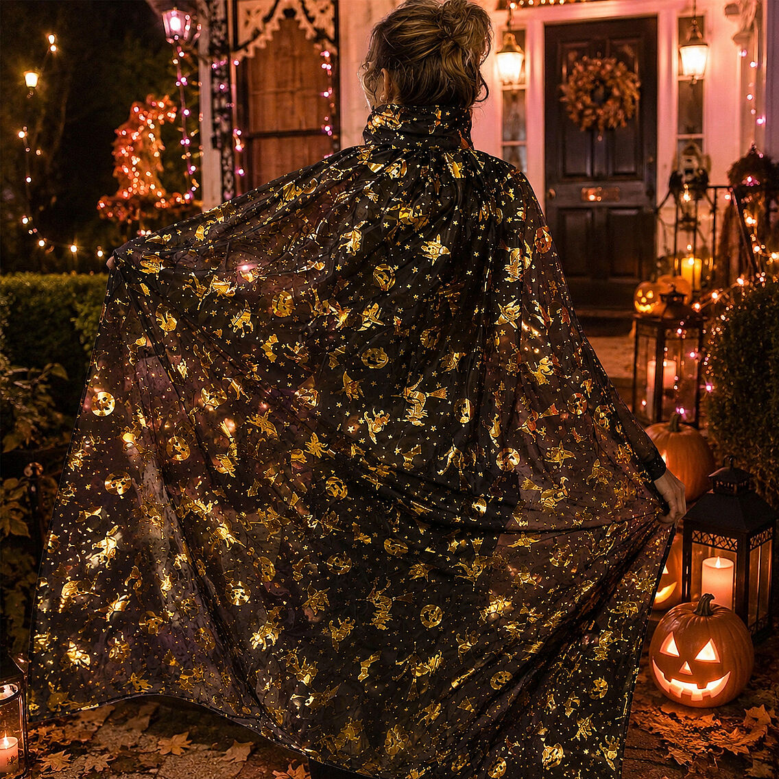 Beysüs Halloween Cadılar Bayramı Pelerin Yetişkin Gold - 3