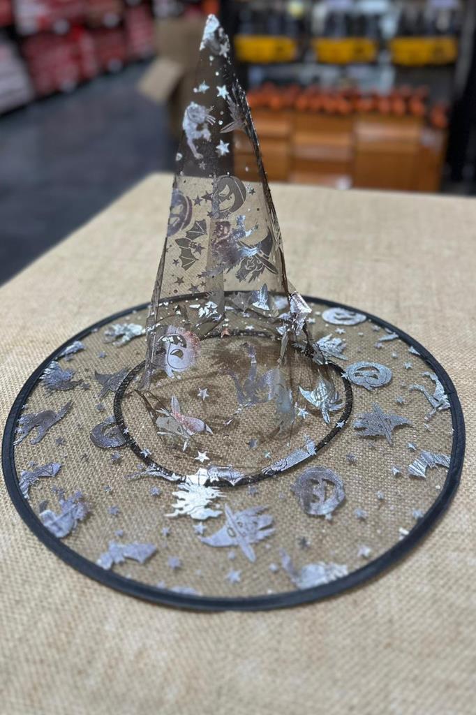 Beysüs Halloween Cadılar Bayramı Şapka Şeffaf Gümüş - 1