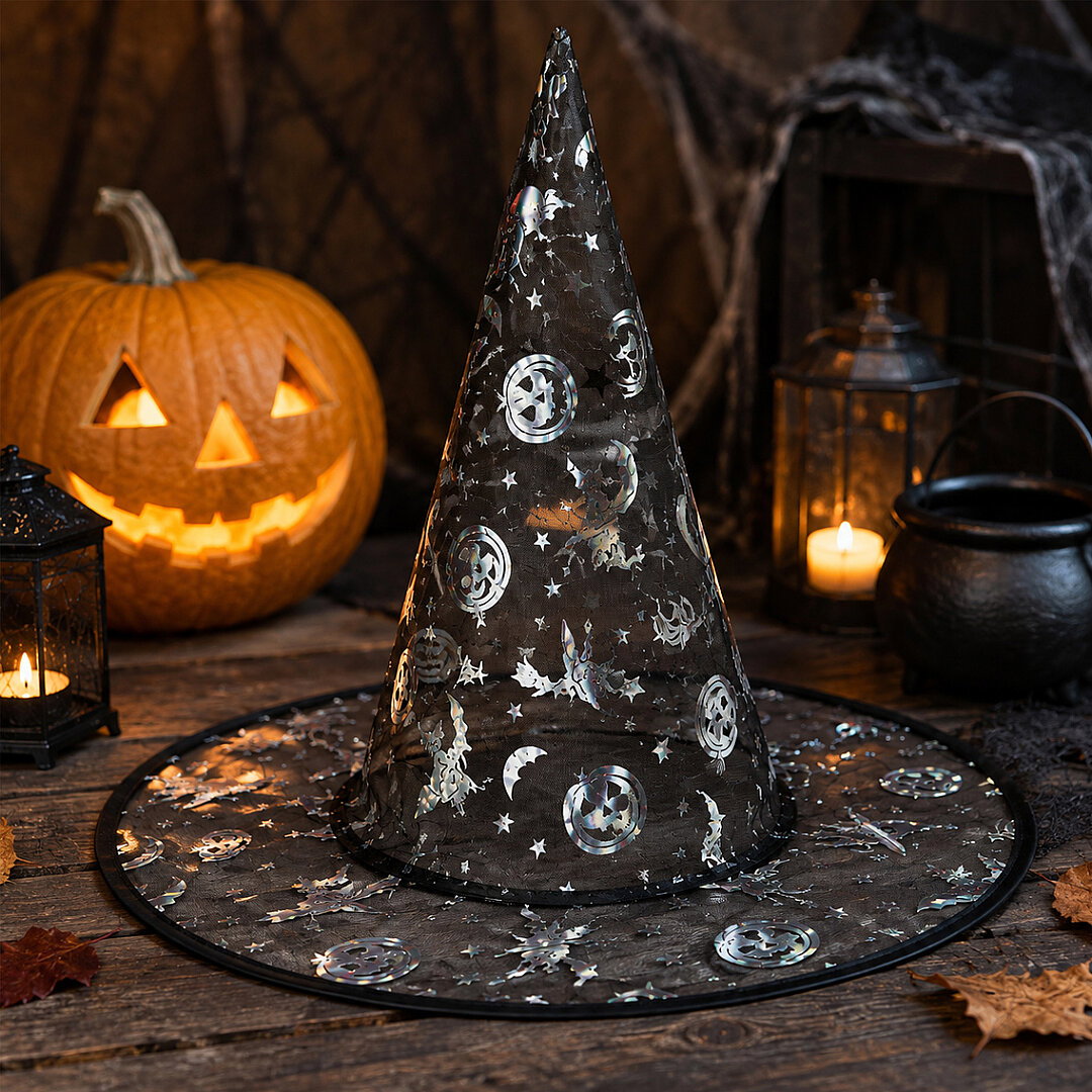 Halloween Cadılar Bayramı Şapka Şeffaf Gümüş - 3