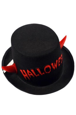 Beysüs Halloween Cadılar Bayramı Şapka Siyah Halloween Yazılı - 6