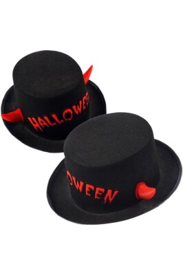 Beysüs Halloween Cadılar Bayramı Şapka Siyah Halloween Yazılı - 7