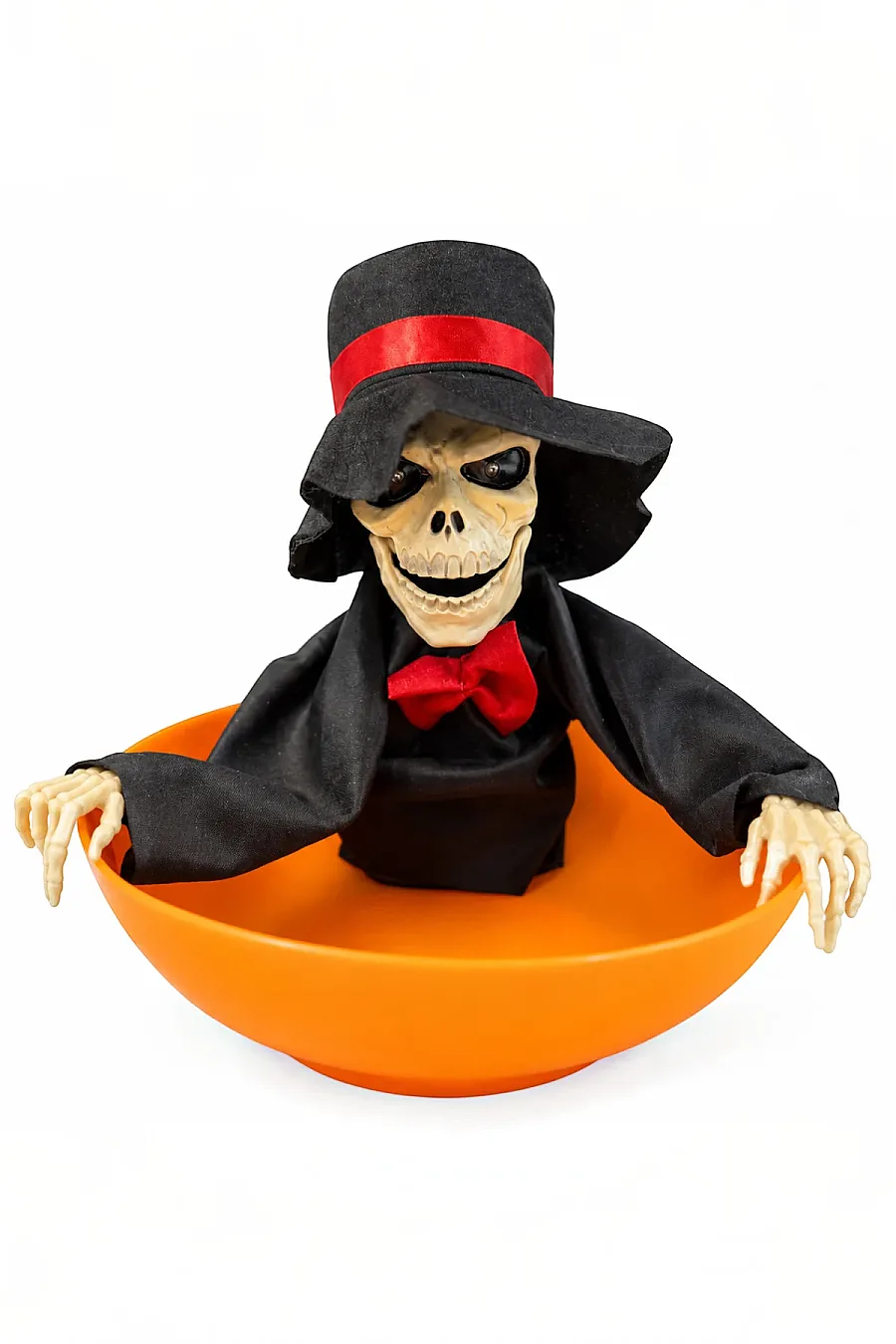 Halloween Cadılar Bayramı Şeker Kovası Hareket Sensörlü Kuru Kafa - 4