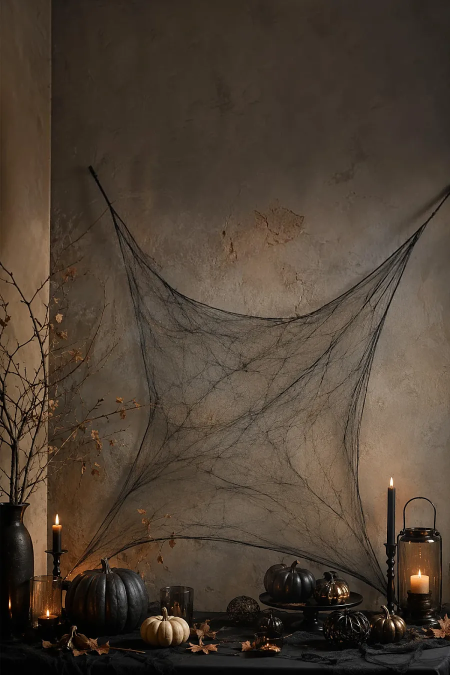 Halloween Cadılar Bayramı Siyah Renk Örümcek Ağı Seti - 2