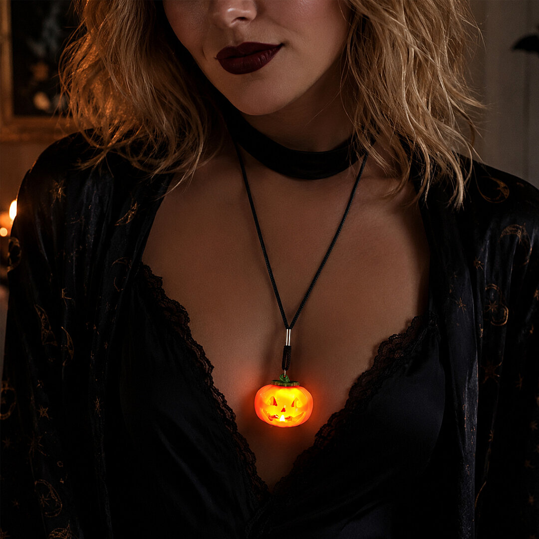 Beysüs Halloween Işıklı Bal Kabağı Kolye - 4