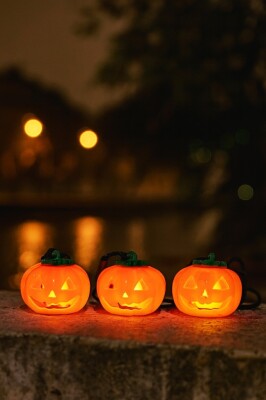 Beysüs Halloween Işıklı Bal Kabağı Kolye - 9