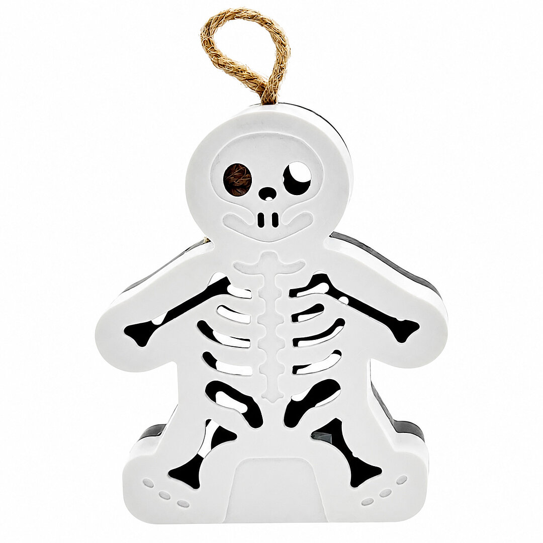 Halloween Işıklı Masa Süsü İskelet Çift Taraflı Siyah Beyaz - 2