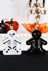 Beysüs Halloween Işıklı Masa Süsü İskelet Çift Taraflı Siyah Beyaz - 1