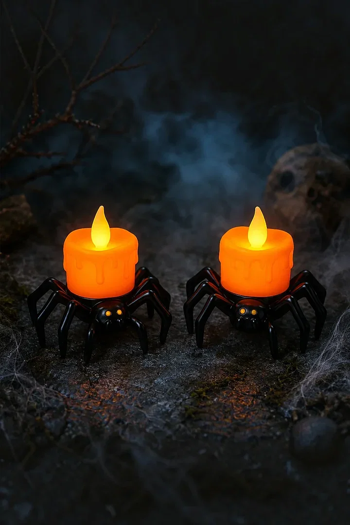 Halloween Işıklı Örümcek 2 li - 2