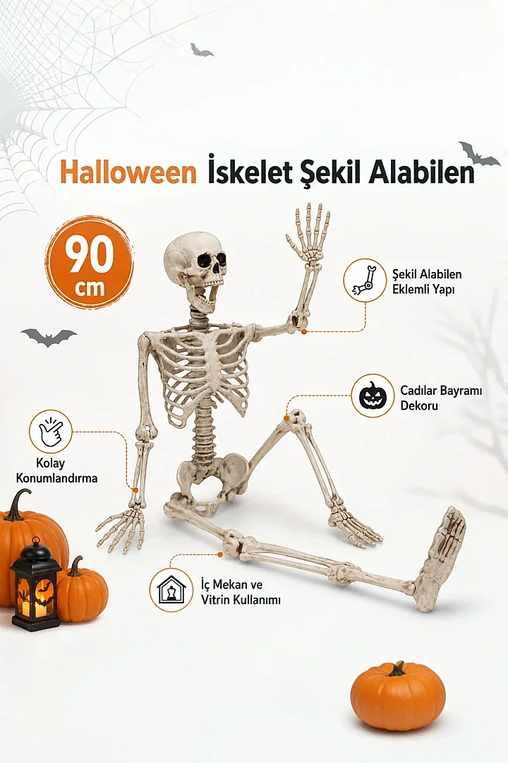 Halloween İskelet Şekil Alabilen 90 cm - 2