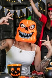 Beysüs Halloween Maske Bal Kabağı Turuncu - 4