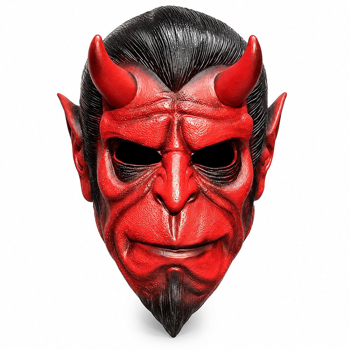 Halloween Maske Hellboy Kırmızı Boynuzlu - 2