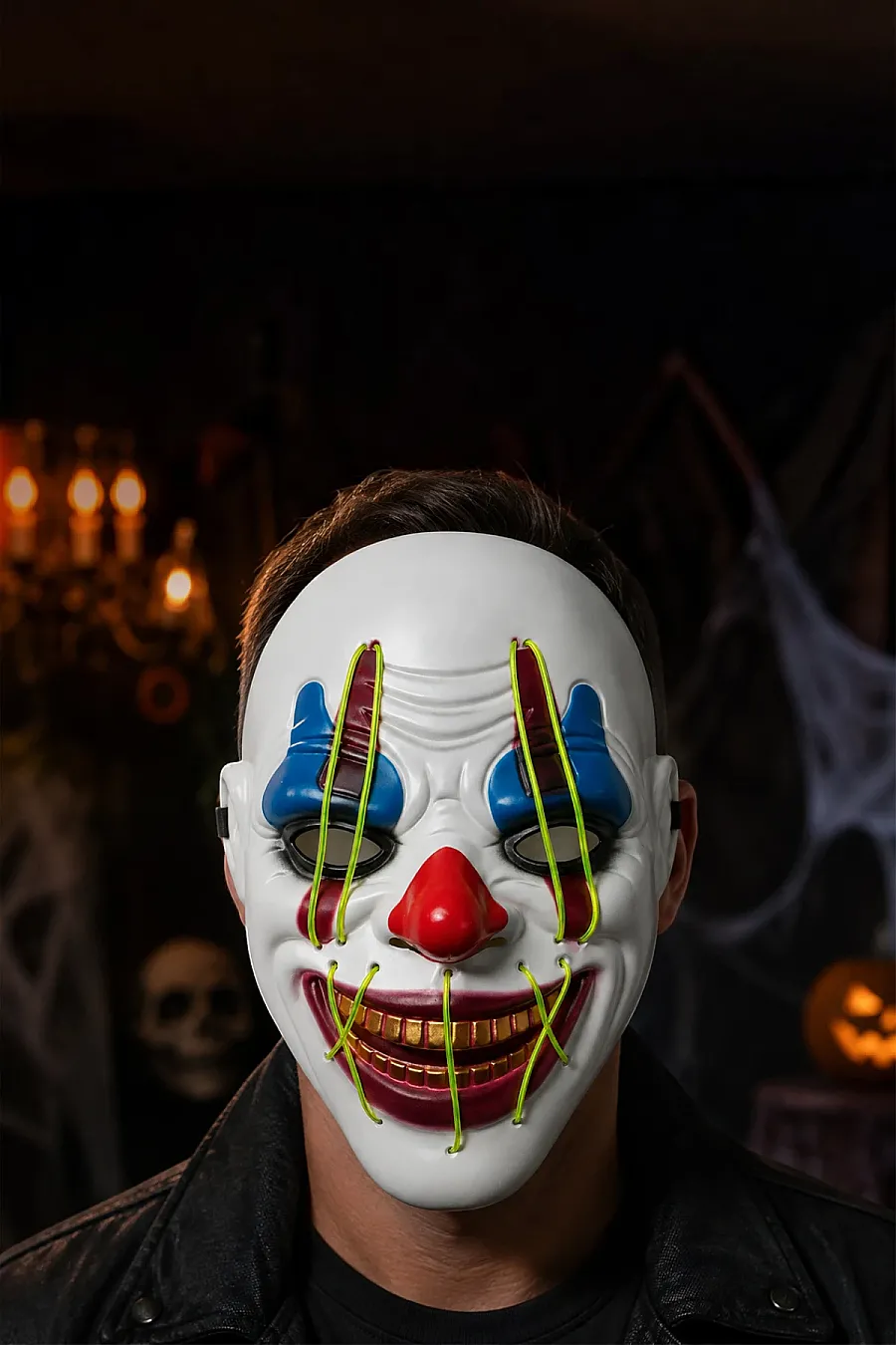 Halloween Maske Işıklı Palyaço - 1