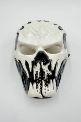 Beysüs Halloween Maske İskelet Kuru Kafa Siyah Beyaz - 4