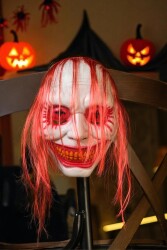Beysüs Halloween Maske Joker Kırmızı Saç - 1