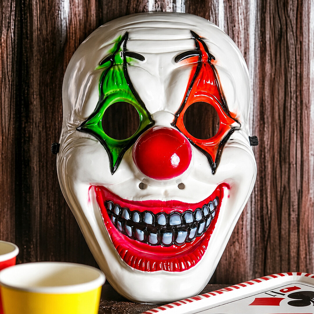 Beysüs Halloween Maske Palyaço Kırmızı Yeşil - 1