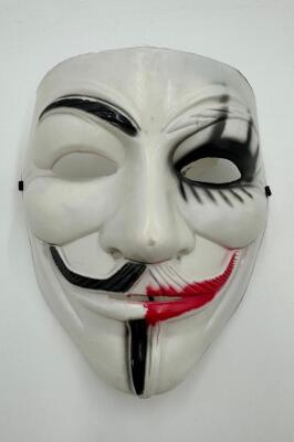 Beysüs Halloween Maske Vendetta Kırmızı Beyaz Bys0005 - 1