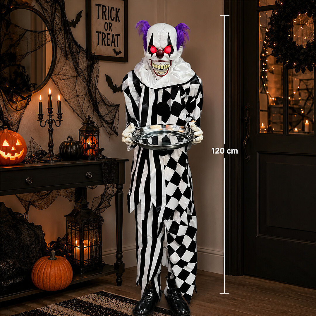 Beysüs Halloween Palyaço Hareket Sensörlü Sesli Siyah Beyaz 120 cm - 3