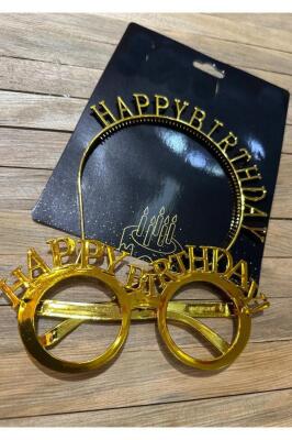 Beysüs Happy Birthday Tac Gözlük Set Gold - 1
