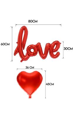 Beysüs Kalp Mum Love Ve Kalp Balon Gül Yaprağı, Tealight Mum Süsleme Sevgililer Günü Evlilik Teklifi - 5