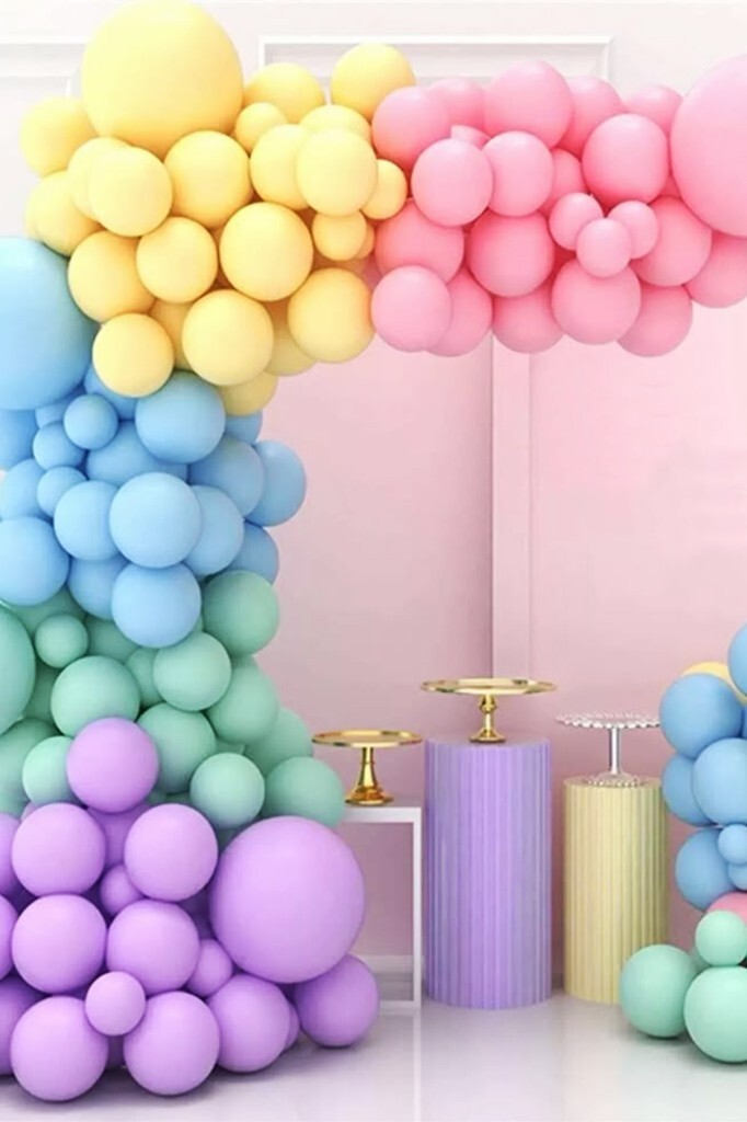 BeySüS Karışık Makaron Balon 20 adet 12inç - 2