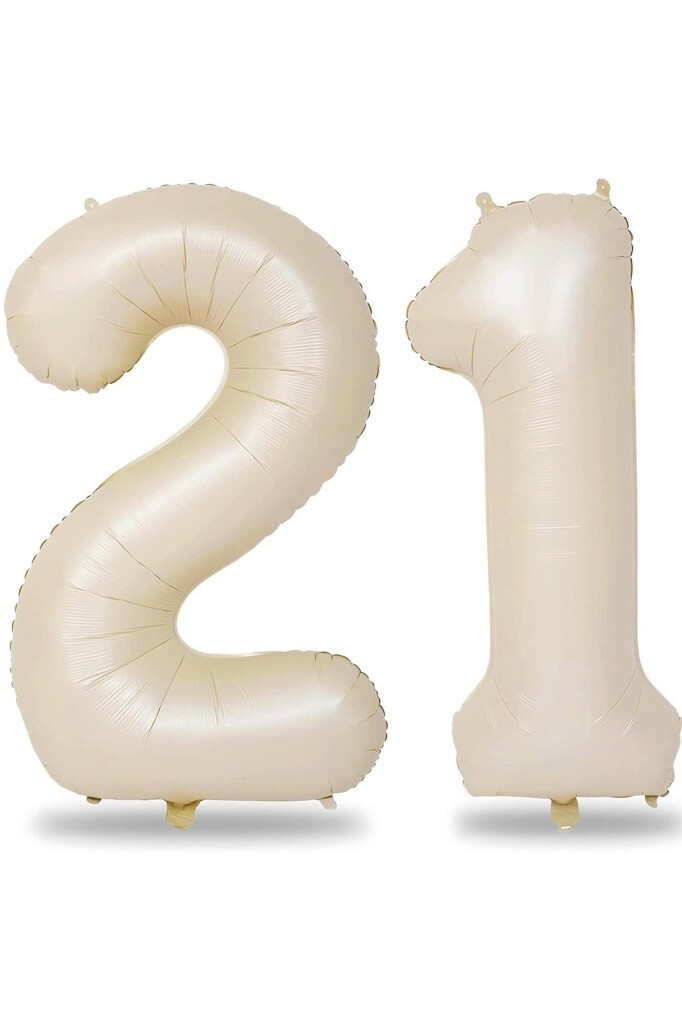 Beysüs Krem Bej 21 Rakam Folyo Balon 80 cm - 1