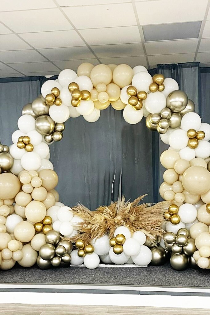 Beysüs Krem Beyaz Gold Krom ve Beyaz Altın Balon 60'lı Pompa ve Zincir Seti - 1