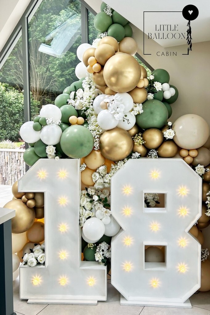 Beysüs Krem Okaliptüs Beyaz Gold Krom 60 Adet Balon Zincir ve Pompa Seti - 3