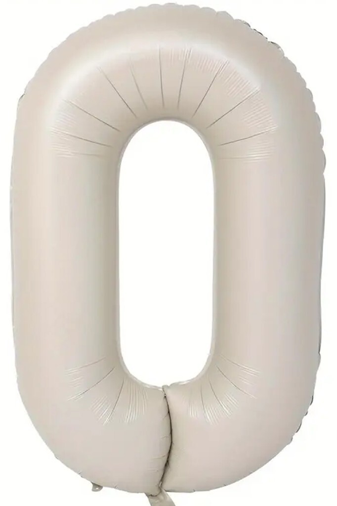 Beysüs Krem Rengi 0 Rakam Folyo Balon 80 cm - 1