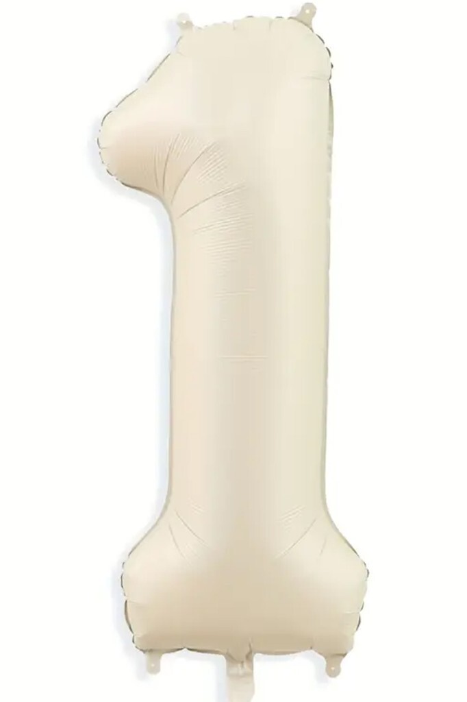 Beysüs Krem Rengi 1 Rakam Folyo Balon 80 cm - 1