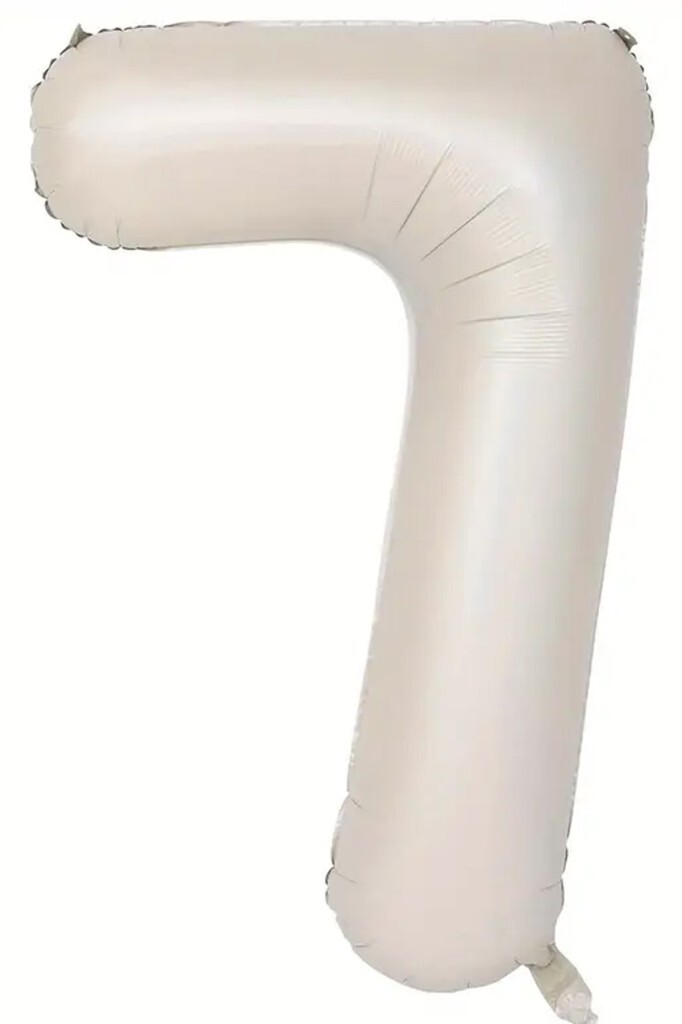 Beysüs Krem Rengi 7 Rakam Folyo Balon 80 cm - 1