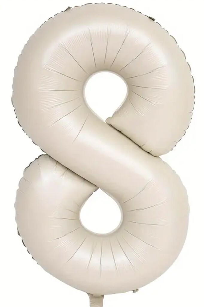 Beysüs Krem Rengi 8 Rakam Folyo Balon 80 cm - 1
