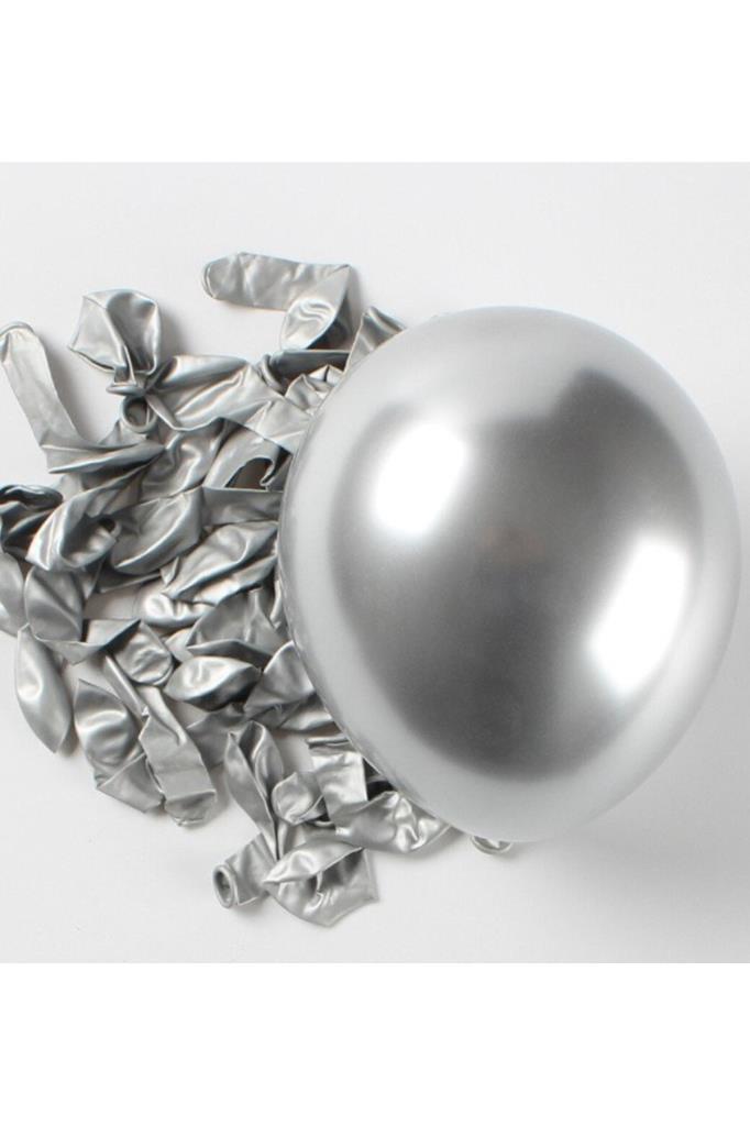 Beysüs Krom Balon Gümüş 12 İnç 10 lu - 1