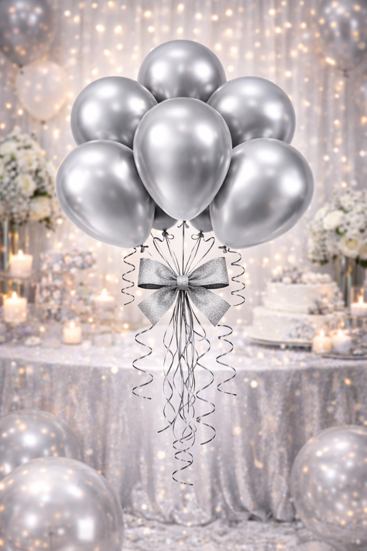 Beysüs Krom Balon Gümüş 12 İnç 10 lu - 2